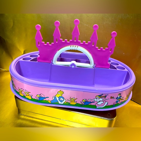 LITTLE PRINCESS VTG 90’s ACCESSORY ORGANIZER HAIR & JEWELRY CASE BY COSMEPAK - Picture 3 of 11